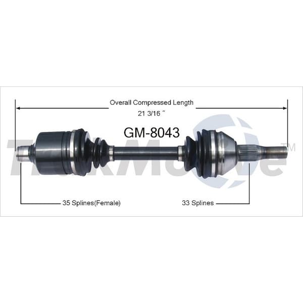 Surtrack Axle Cv Axle Shaft, Gm-8043 GM-8043 - main